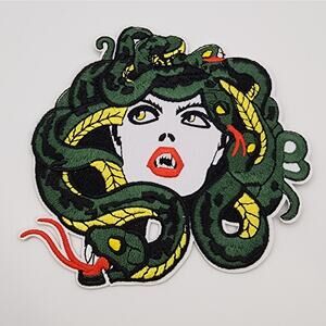 Medusa Embroidered Iron on or Sew on 5" x 5"